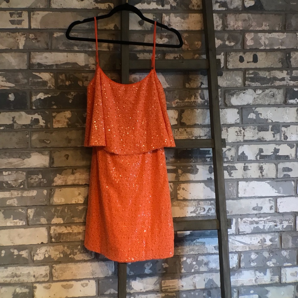Orange Sequins Dress